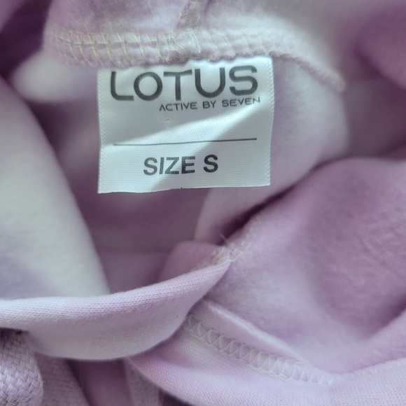 Tie-Dye Pullover Hoodie | NWOT Pink & White Ladies Small Active by Seven - Picture 12 of 15